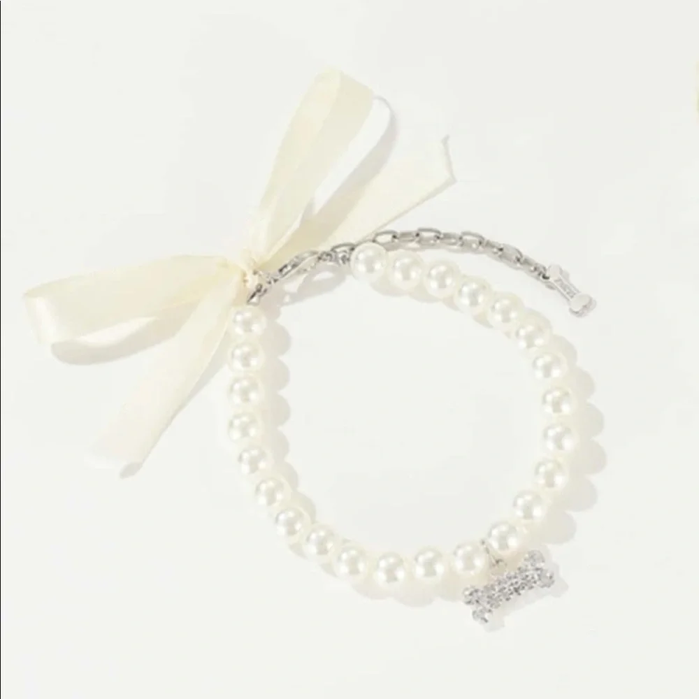Rhinestone Decor Pet Necklace 🐈